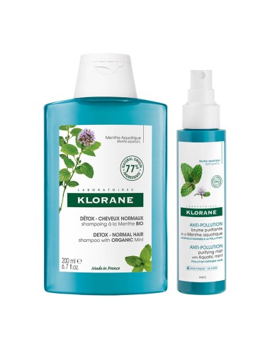 Klorane pack shampoo minze bio 400ml + bruma reinigung minze mint 100ml