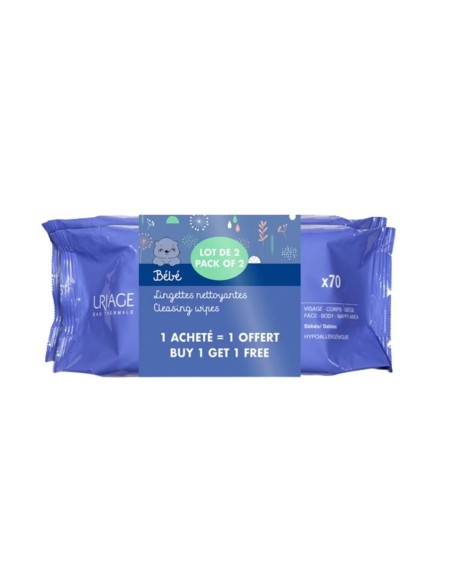 Uriage Baby 1ère Pack Reinigungswasser Tücher 2x 70pc Uriage Baby 1ère Pack Reinigungswasser Tücher 2x 70pc