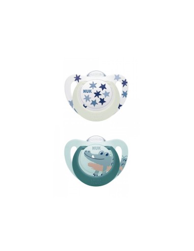 NUK Star Day and Night Silikon Schnuller 6-18M x2