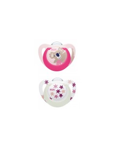 NUK Star Day and Night Silikon Schnuller 6-18M x2 2