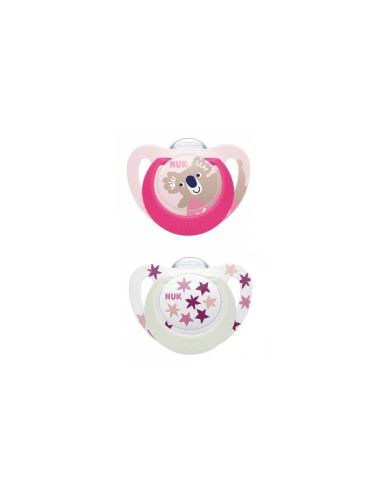 NUK Star Day and Night Silikon Schnuller 6-18M x2