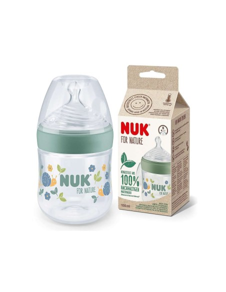 Nuk for Nature Bottle Silicone Teat S Green 150ml