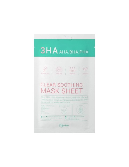 Esfolio 3HA Clear Soothing Mask Sheet Gesichtsmaske 25ml Esfolio 3HA Clear Soothing Mask Sheet Gesichtsmaske 25ml