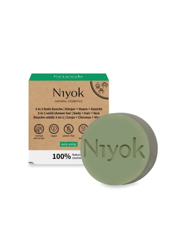 Niyok Duschseife 3-in-1 Körper Haar und Gesicht 80g