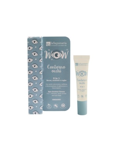 laSaponaria WOW Augenkonturcreme 3-in-1 gegen Falten, Augenringe und Tränensäcke 15ml