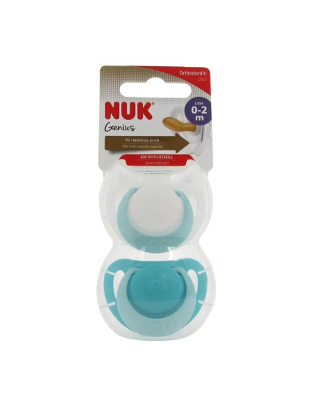 Nuk Genius Latex Schnuller 0-2 Monate X2 Nuk Genius Latex Schnuller 0-2 Monate X2