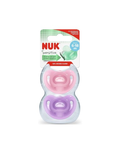 NUK Sensitive Silikon Schnuller 6-18M x2
