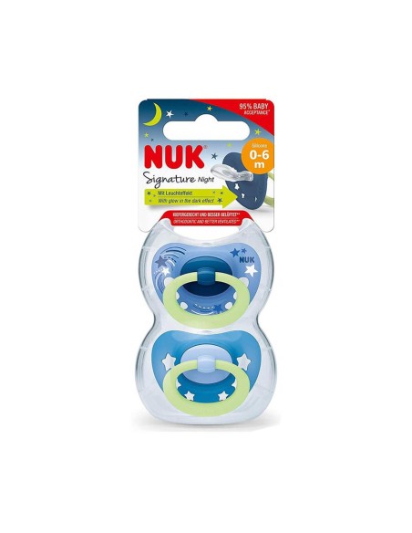 NUK Signature Night Silikon Schnuller 0-6m x2 NUK Signature Night Silikon Schnuller 0-6m x2