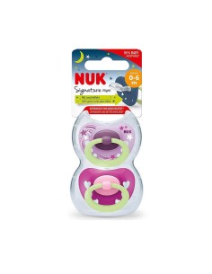 NUK Signature Night Silikon Schnuller 0-6m x2 2