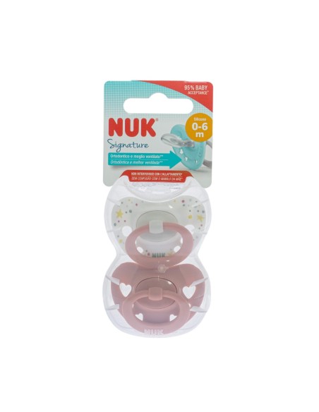 NUK Signature Silikon Schnuller 0-6m x2
