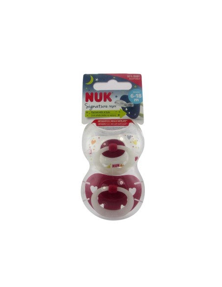 NUK Signature Night Silikon Schnuller 6-18m x2