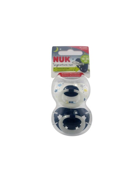 NUK Signature Night Silikon Schnuller 18-36m x2