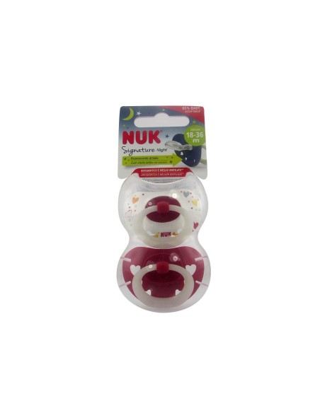 NUK Signature Night Silikon Schnuller 18-36m x2