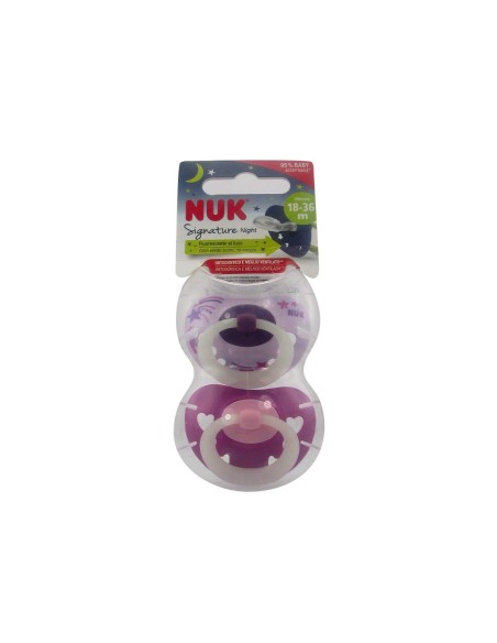 NUK Signature Night Silikon Schnuller 18-36m x2