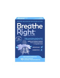 Breathe Right Transparent Nasal Strips Large x 10
