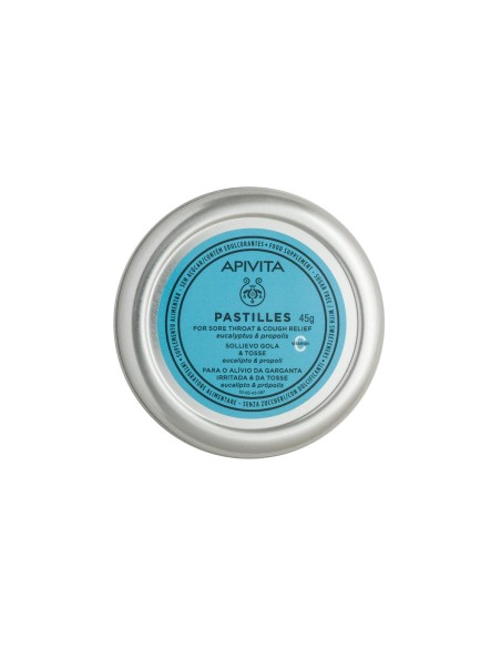 Apivita Pastilles for Sore Throat and Cough Relief Eucalyptus and Propolis 45g