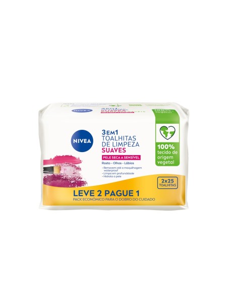 Nivea Duo 3 in 1 Gentle Cleansing Wipes 25 Units Nivea Duo 3 in 1 Gentle Cleansing Wipes 25 Units