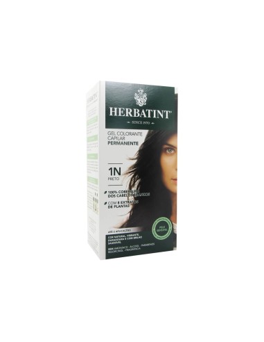 Herbatint Permanent Haarfarbe Gel 1N Schwarz 150ml