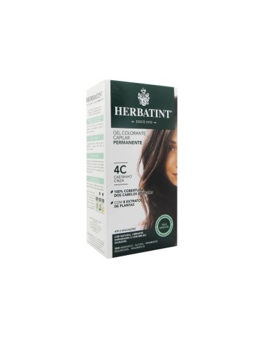 Herbatint Permanent Haarfarbe Gel 4C Braun Grau 150ml