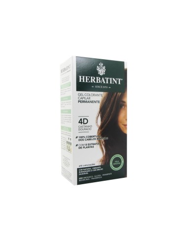 Herbatint Permanent Haarfarbe Gel 4D Goldbraun 150ml