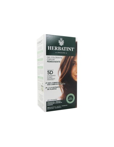Herbatint Permanent Haarfarbe Gel 5D Hellbraun Golden 150ml