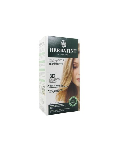 Herbatint Permanent Haarfarbe Gel 8D Light Golden Blond 150ml