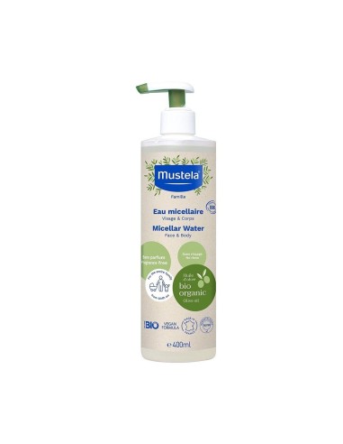 Mustela Bio Micellar Water Face Körper und Windelwechsel 400ml