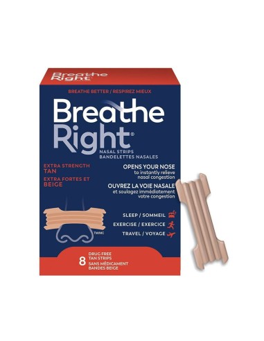 Breathe Right Nasenstreifen Extra Stark Beige x8