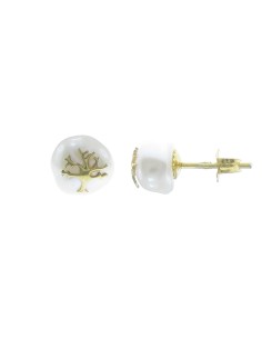 J & Rio Classic Ohrringe Silber Goldene Perle Baum des Lebens 2