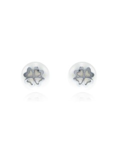 J & Rio Classic Ohrringe Silber Pearl Clover