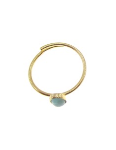 M Rio Classic Verstellbarer Ring Grüner Stein Oval Silber Vergoldet 2