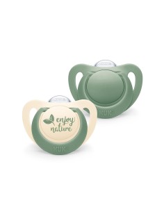 Nuk For Nature Silicone Soother Green 0 to 6m x2