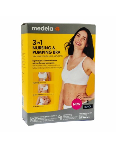 Medela 3 in 1 Nursing and Pumping Bra Schwarz S