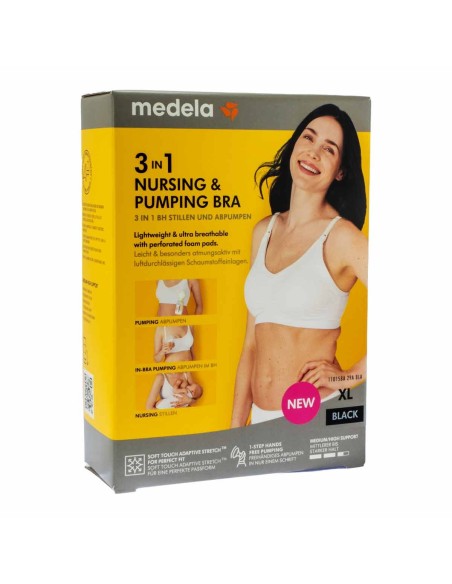 Medela 3 in 1 Nursing and Pumping Bra Schwarz XL Medela 3 in 1 Nursing and Pumping Bra Schwarz XL