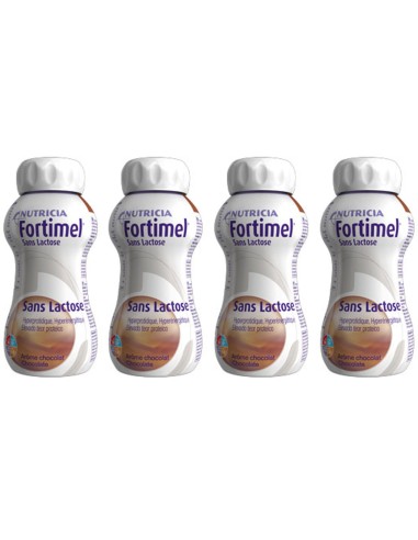 Fortimel Protein Supplement laktosefreie Schokoladenpackung 4 x 200 ml