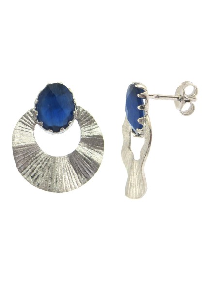 MRIO Inca Rising Sun Ohrringe Silber Blaustein