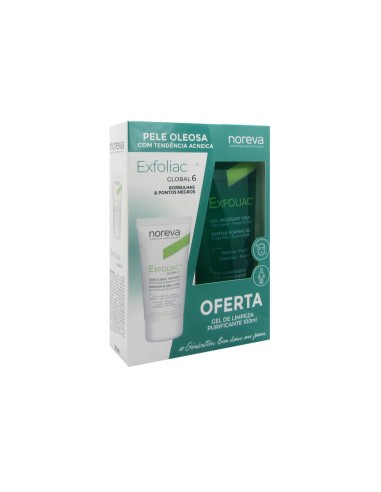 Noreva Pack Exfoliac Global 6 30 ml + Reinigungsreinigungsgel 100 ml