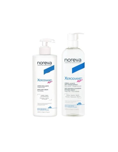 Noreva Pack Xerodiane AP + Emollient Cream 400ml + Waschcreme 500ml