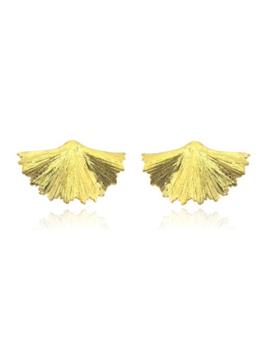 MRIO Inka-Blatt-Ohrringe Vergoldetes Silber