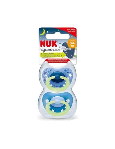 NUK Signature Night Silikon Schnuller 0-6m x2