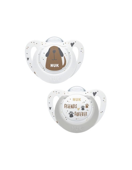 Nuk Star Soother Cats and Dogs Silicone 6 to 18 months x2 Nuk Star Soother Cats and Dogs Silicone 6 to 18 months x2