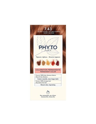Phyto-Farbe dauerhafte Färbung mit Gemüsepigmenten 7.43 Gold aufgewickelte Blondine