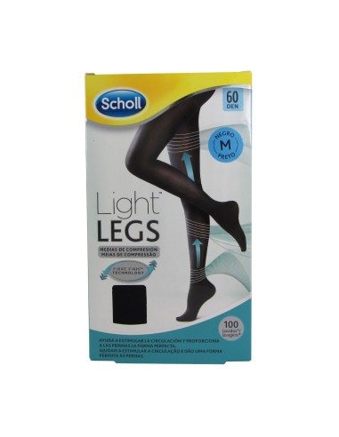 Scholl Light Legs Kompressionsstrumpfhose 60Den Black Medium